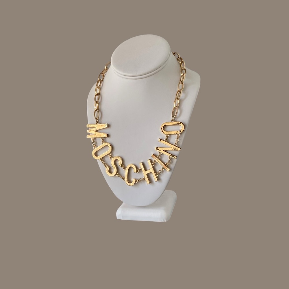 Moschino Gold Plated Choker Necklace